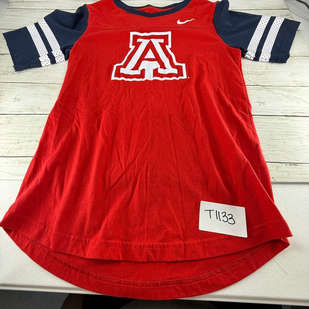 Nike Arizona Wildcats Mens Small‎ Red Navy Mesh Sleeve Jersey T-Shirt Logo S